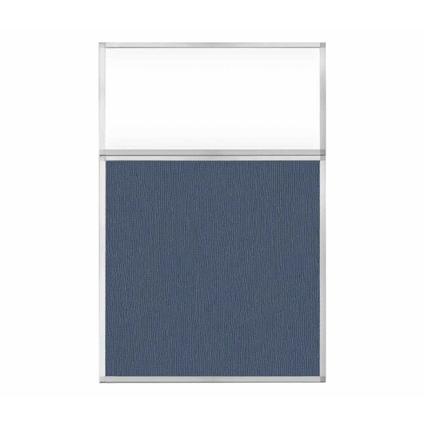 Versare Hush Panel Configurable Cubicle Partition 4' x 6' W/ Window Ocean Fabric Clear Window 1850615-2 - main